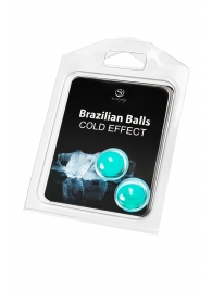 Набор из 2 шариков с массажным маслом Brazilian Balls с охлаждающим эффектом - Secret Play - купить с доставкой в Братске