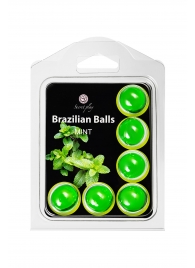 Набор из 6 шариков с массажным маслом Brazilian Balls с ароматом мяты - Secret Play - купить с доставкой в Братске