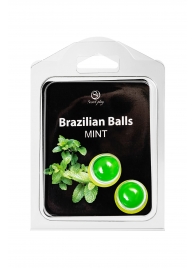 Набор из 2 шариков с массажным маслом Brazilian Balls с ароматом мяты - Secret Play - купить с доставкой в Братске