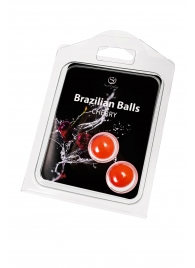 Набор из 2 шариков с массажным маслом Brazilian Balls с ароматом вишни - Secret Play - купить с доставкой в Братске