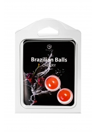 Набор из 2 шариков с массажным маслом Brazilian Balls с ароматом вишни - Secret Play - купить с доставкой в Братске