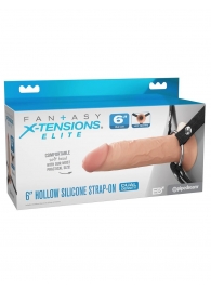 Полый страпон на ремнях 6’’ Hollow Silicone Strap-on - Pipedream - купить с доставкой в Братске