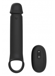 Черная насадка-удлинитель с вибрацией Vibrating Extender With Remote - Dream Toys - в Братске купить с доставкой