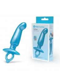 Голубая анальная пробка для массажа простаты Hither Silicone Prostate Plug - 14,3 см. - b-Vibe - в Братске купить с доставкой