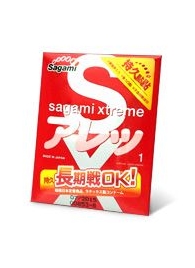 Утолщенный презерватив Sagami Xtreme FEEL LONG с точками - 1 шт. - Sagami - купить с доставкой в Братске