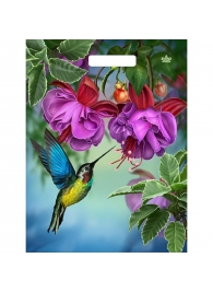 Пакет с принтом в виде колибри в цветах с вырубной ручкой (31х40 см) - Сима-Ленд - купить с доставкой в Братске