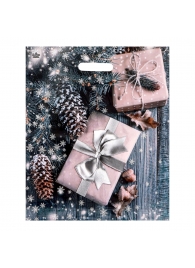 Новогодний пакет с принтом в виде подарков и вырубной ручкой (45х38 см) - Сима-Ленд - купить с доставкой в Братске