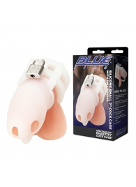 Белая клетка для пениса Silicone Small 2 in Cock Cage With Ball Divider - BlueLine - купить с доставкой в Братске