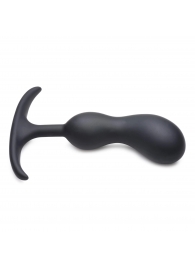 Черный массажер простаты с утяжелителями Premium Silicone Weighted Prostate Plug Medium - 16,3 см. - XR Brands - в Братске купить с доставкой