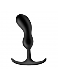 Черный массажер простаты с утяжелителями Premium Silicone Weighted Prostate Plug Medium - 16,3 см. - XR Brands - в Братске купить с доставкой