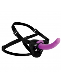 Лиловый поясной страпон Navigator Silicone G-Spot Dildo with Harness - 17,8 см. - XR Brands - купить с доставкой в Братске