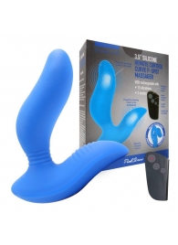 Синий вибромассажер простаты 3,5’’ Remote Control Curve P-spot Massager - 12 см. - Erokay - в Братске купить с доставкой