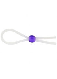 Прозрачное лассо с фиолетовой бусиной SILICONE COCK RING WITH BEAD LAVENDER - NMC - в Братске купить с доставкой