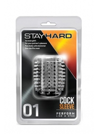 Прозрачная насадка с шипами STAY HARD COCK SLEEVE 01 CLEAR - Blush Novelties - в Братске купить с доставкой