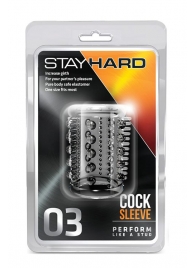 Прозрачная насадка с шипами и шишечками STAY HARD COCK SLEEVE 03 CLEAR - Blush Novelties - в Братске купить с доставкой