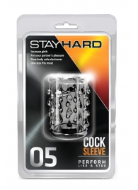 Прозрачная насадка с капельками STAY HARD COCK SLEEVE 05 CLEAR - Blush Novelties - в Братске купить с доставкой