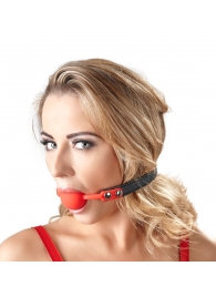 Силиконовый кляп-шар на чёрных ремешках Red Gag silicone - Orion - купить с доставкой в Братске