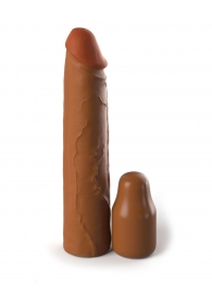Коричневая насадка на член 2  Silicone X-tension - 20,3 см. - Pipedream - в Братске купить с доставкой