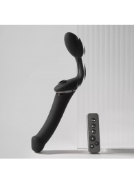 Черный безремневой вибрострапон Strap-On-Me Multi Orgasm Size XL - Strap-on-me - купить с доставкой в Братске