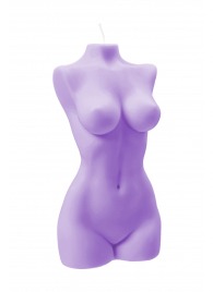Фиолетовая интерьерная свеча в форме женского торса - 850 гр. - Pecado - купить с доставкой в Братске