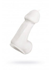 Белая свеча в форме пениса - 47 гр. - Pecado - купить с доставкой в Братске