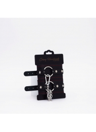 Черно-красные кожаные оковы - Crazy Handmade - купить с доставкой в Братске