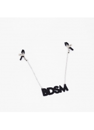 Зажимы на соски с кожаной подвеской BDSM - Crazy Handmade - купить с доставкой в Братске
