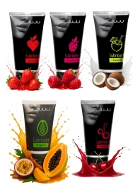Набор из 5 съедобных лубрикантов JUJU (клубника, малина, тропические фрукты, вишня, кокос) - JuJu - купить с доставкой в Братске