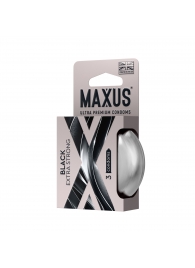 Черные утолщенные презервативы MAXUS Extra Strong с железным кейсом - 3 шт. - Maxus - купить с доставкой в Братске