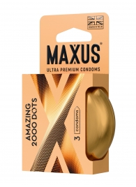 Точечные презервативы MAXUS 2000 Amazing Dots с железным кейсом - 3 шт. - Maxus - купить с доставкой в Братске