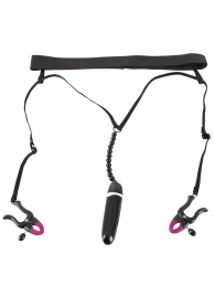 Женские вибростринги с зажимами для половых губ Spreader String with Vibrator - Orion - купить с доставкой в Братске
