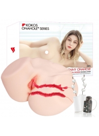 Мастурбатор-полуторс с двойным слоем материала и вибрацией Jenny Onahole Real Vagina - KOKOS - в Братске купить с доставкой