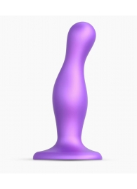 Фиолетовая насадка Strap-On-Me Dildo Plug Curvy size M - Strap-on-me - купить с доставкой в Братске