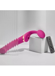 Ярко-розовый безремневой страпон Multi Orgasm Bendable Strap-On size XL с клиторальной стимуляцией - Strap-on-me - купить с доставкой в Братске