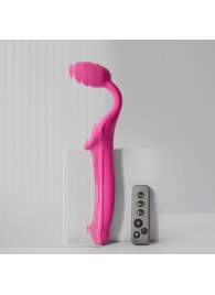 Ярко-розовый безремневой страпон Strap-on-me Vibrating Bendable Strap-On size L - Strap-on-me - купить с доставкой в Братске