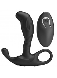 Черный изогнутый массажёр простаты с вибрацией и пультом ДУ - Baile - в Братске купить с доставкой