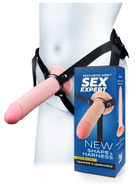 Мужской полый страпон на регулируемых ремешках - 22 см. - Sex Expert - купить с доставкой в Братске