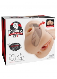 Телесный мастурбатор с вибрацией Double Pounder Vibrating Squeeze Stroker - Pipedream - в Братске купить с доставкой