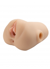 Телесный мастурбатор с вибрацией Double Pounder Vibrating Squeeze Stroker - Pipedream - в Братске купить с доставкой