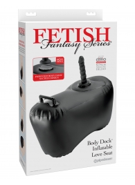 Черное надувное кресло с платформой для фиксации дилдо Body Dock Inflatable Love Seat - Pipedream - купить с доставкой в Братске