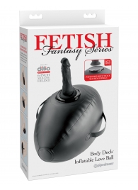 Черный надувной мяч с платформой для фиксации дилдо Body Dock Inflatable Love Ball - Pipedream - купить с доставкой в Братске