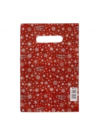 Красный подарочный новогодний пакет с вырубной ручкой (20х30 см) - Сима-Ленд - купить с доставкой в Братске