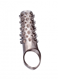 Дымчатая насадка на пенис с шипами и выпуклостями - 12 см. - Sex Expert - в Братске купить с доставкой