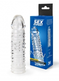 Прозрачная закрытая насадка на пенис - 17 см. - Sex Expert - в Братске купить с доставкой