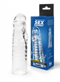 Прозрачная закрытая насадка на член - 15 см. - Sex Expert - в Братске купить с доставкой