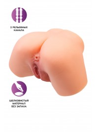 Телесный реалистичный мастурбатор-полуторс с 2 любовными входами - No Name - в Братске купить с доставкой