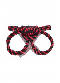 Черно-красные наручники-оковы ’’Узел-омега’’ из хлопковой веревки - Pecado - купить с доставкой в Братске