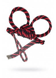 Черно-красные наручники-оковы ’’Узел-омега’’ из хлопковой веревки - Pecado - купить с доставкой в Братске