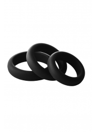 Набор из 3 черных эрекционных колец Smooth Silicone Cockring Pack - Dream Toys - в Братске купить с доставкой