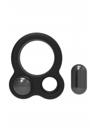 Черное эрекционное кольцо с утяжелителями Cockring Dual Weight - Dream Toys - в Братске купить с доставкой